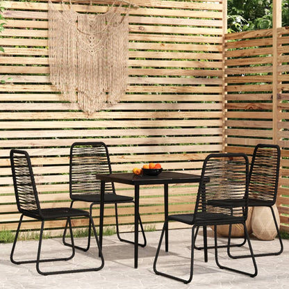 Set Mobili da Pranzo per Giardino 5 pz Nero | homemem39