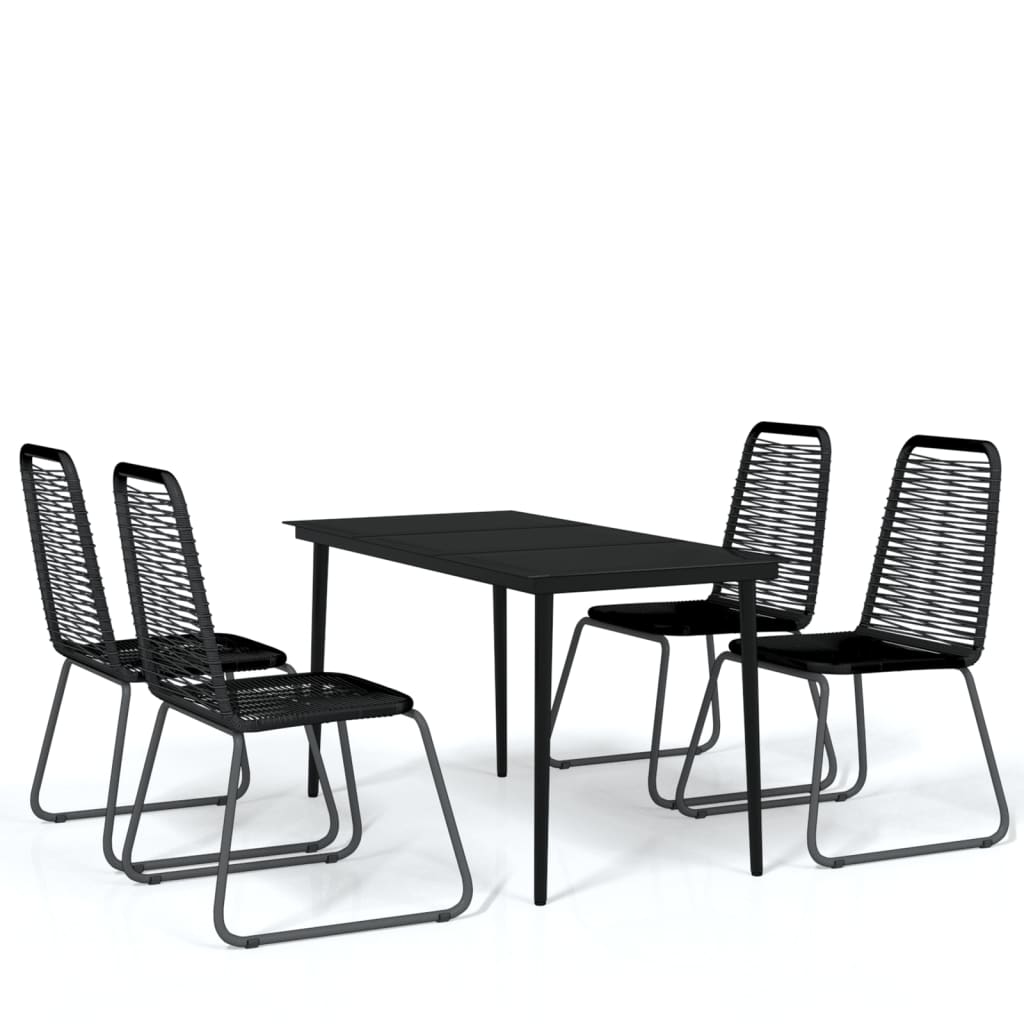 Set da Pranzo da Giardino 5 pz Nero | homemem39
