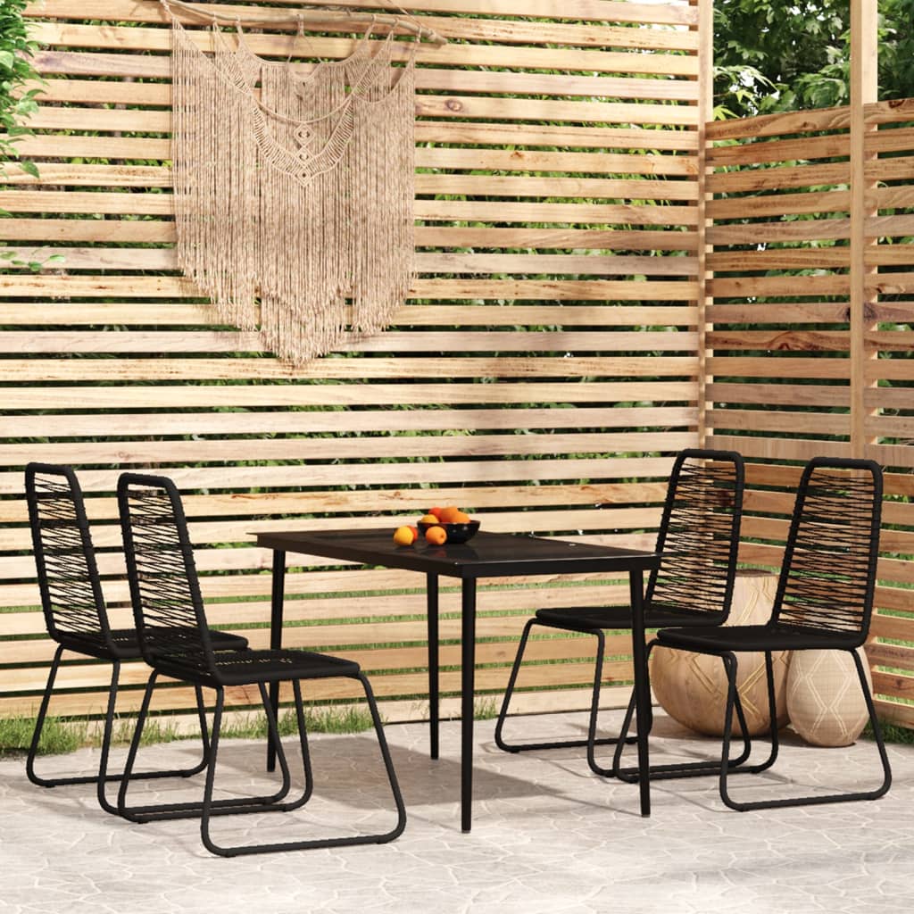 Set da Pranzo da Giardino 5 pz Nero | homemem39