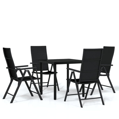 Set Mobili da Pranzo per Giardino 5 pz Nero - homemem39