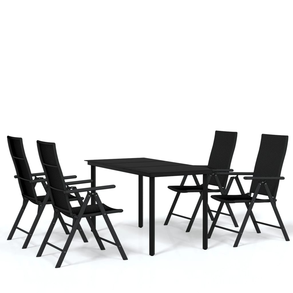 Set da Pranzo da Giardino 5 pz Nero | homemem39