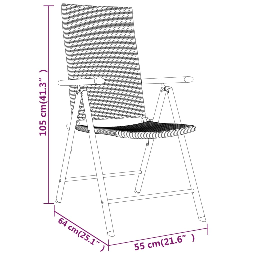Set da Pranzo da Giardino 5 pz Nero | homemem39