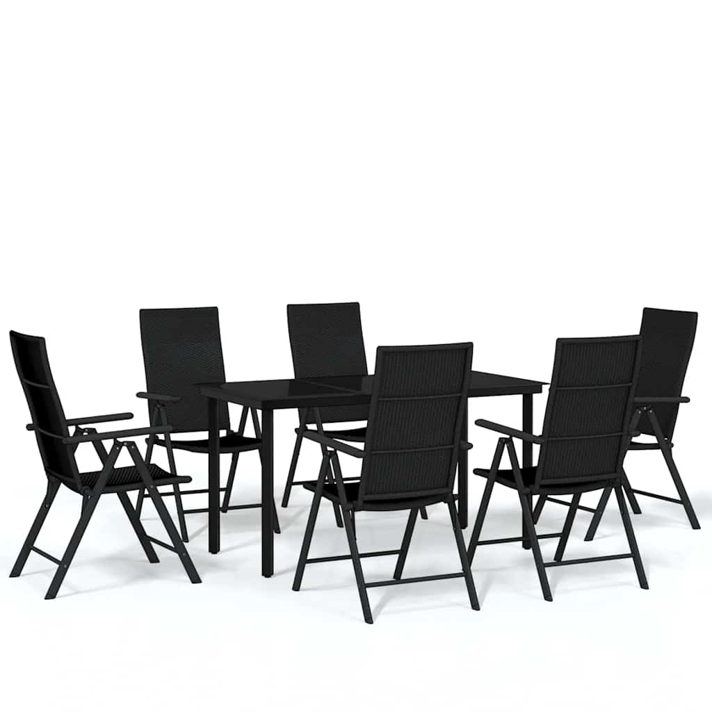 Set da Pranzo da Giardino 7 pz Nero | homemem39