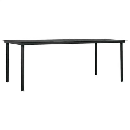 Set Mobili da Pranzo per Giardino 7 pz Nero | homemem39