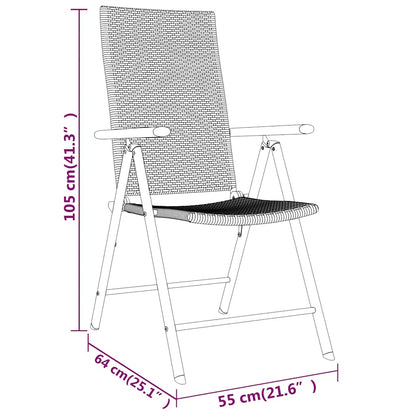 Set Mobili da Pranzo per Giardino 3 pz Nero | homemem39