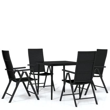 Set da Pranzo da Giardino 5 pz Nero - homemem39