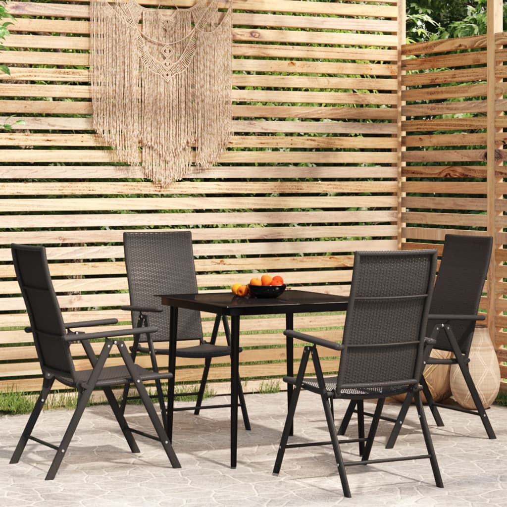 Set da Pranzo da Giardino 5 pz Nero | homemem39
