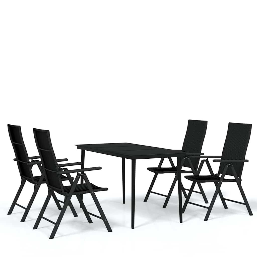 Set da Pranzo da Giardino 5 pz Nero | homemem39