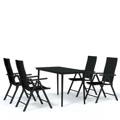 Set da Pranzo da Giardino 5 pz Nero | homemem39