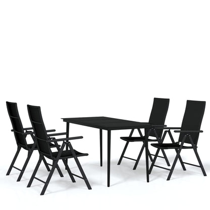 Set da Pranzo da Giardino 5 pz Nero - homemem39