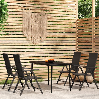 Set da Pranzo da Giardino 5 pz Nero | homemem39