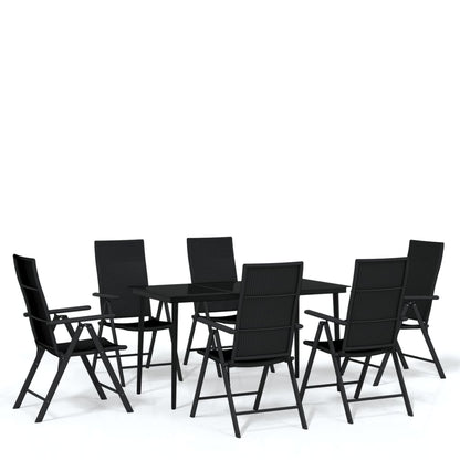 Set da Pranzo da Giardino 7 pz Nero - homemem39