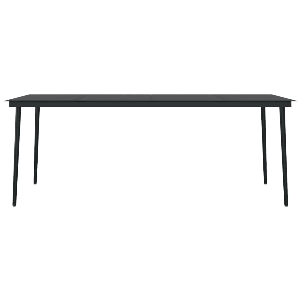 Set Mobili da Pranzo per Giardino 7 pz Nero | homemem39