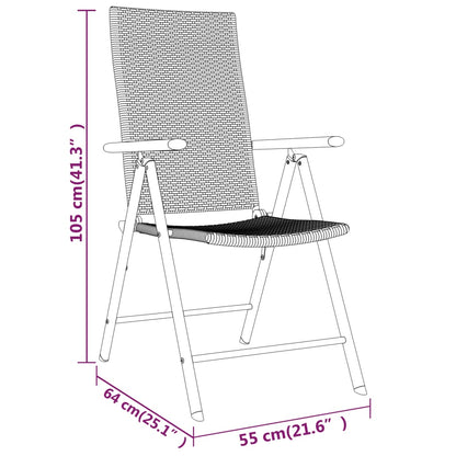 Set da Pranzo per Giardino 9 pz con Cuscini Nero | homemem39