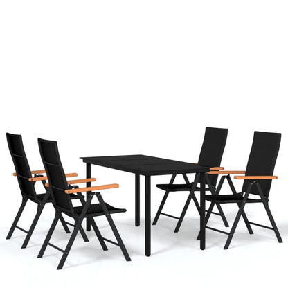 Set da Pranzo da Giardino 5 pz Nero - homemem39