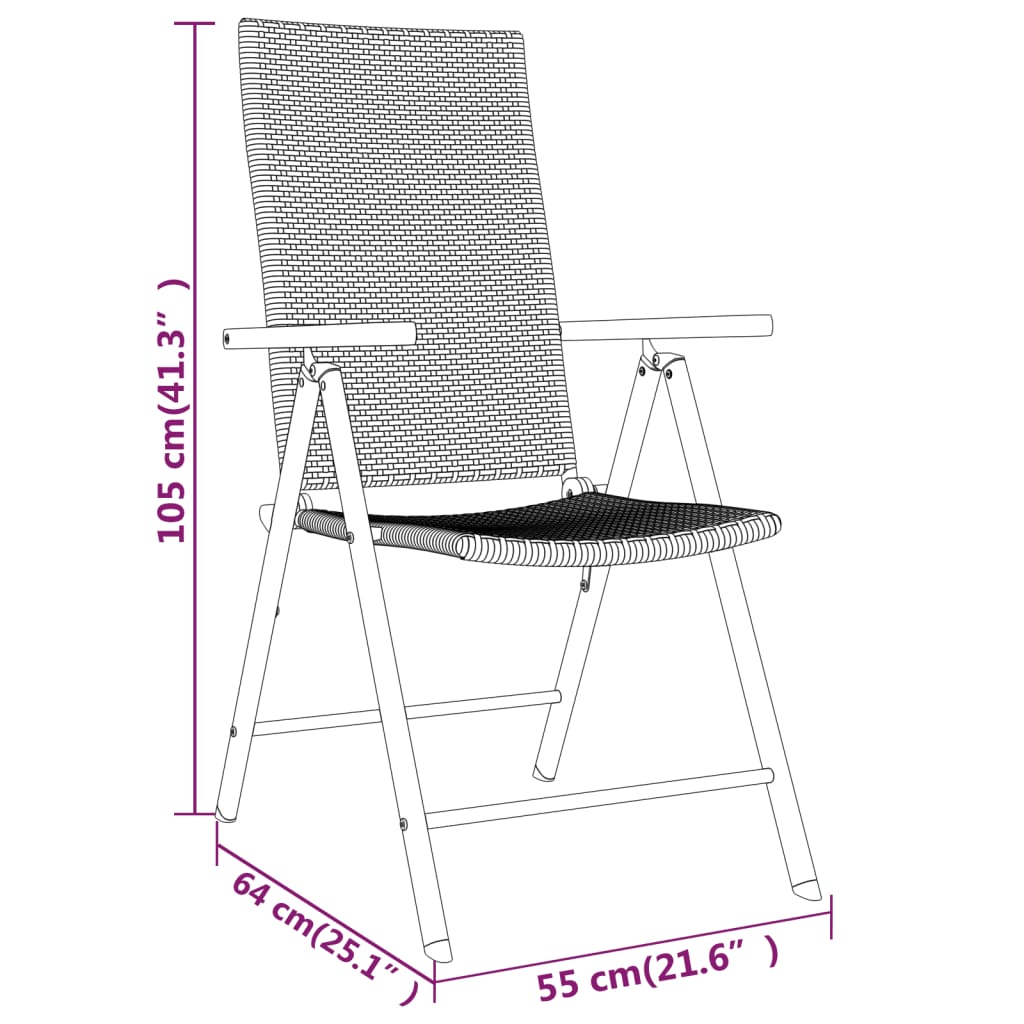 Set da Pranzo da Giardino 7 pz Nero | homemem39