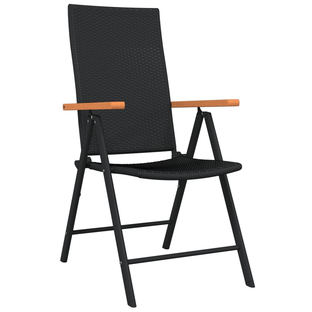 Set Mobili da Pranzo per Giardino 7 pz Nero | homemem39