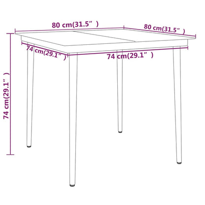 Set Mobili da Pranzo per Giardino 3 pz Nero | homemem39