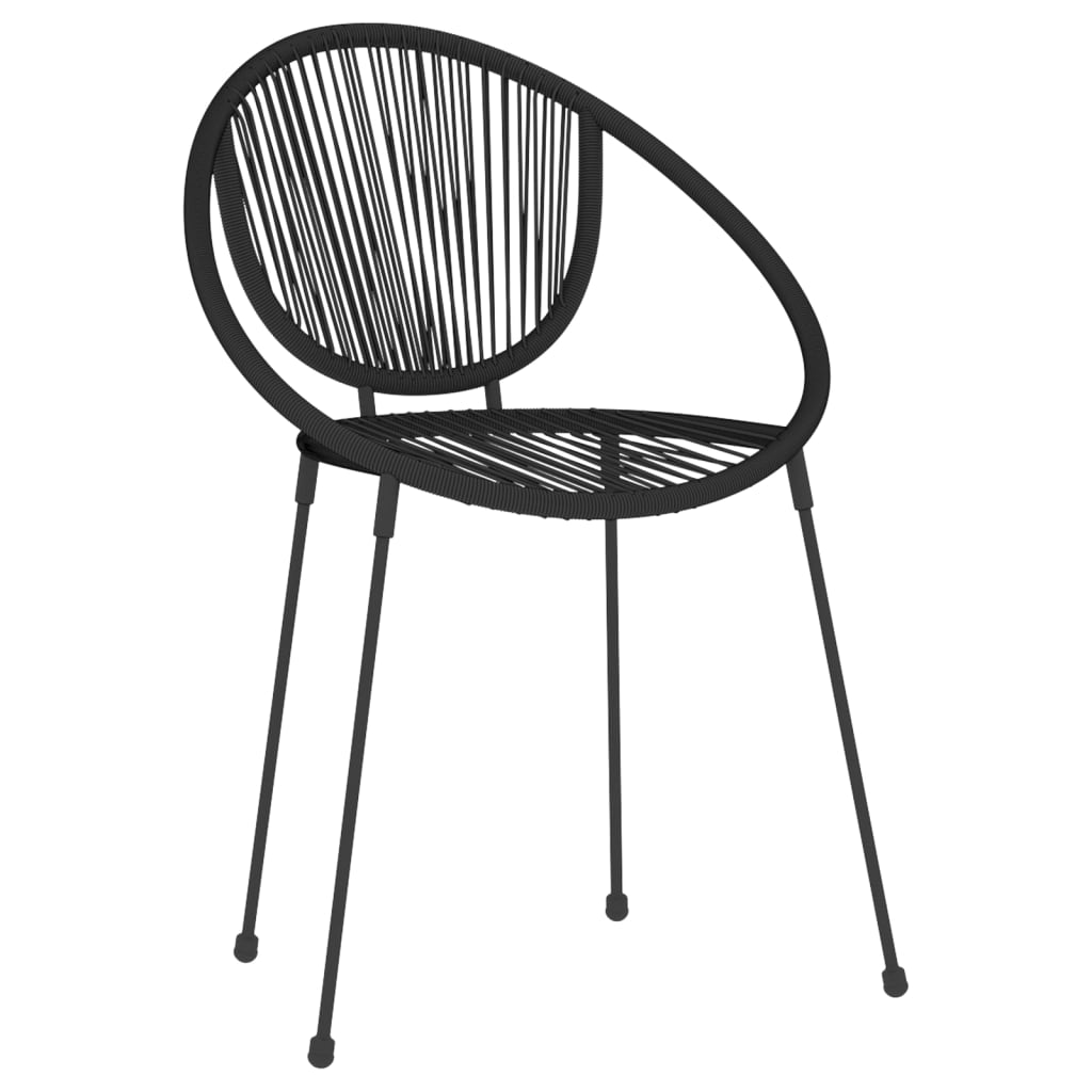 Set Mobili da Pranzo per Giardino 3 pz Nero | homemem39