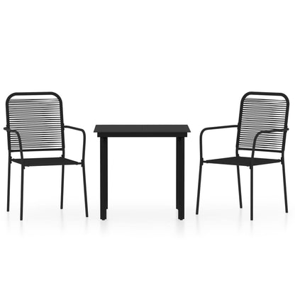Set Mobili da Pranzo per Giardino 3 pz Nero | homemem39