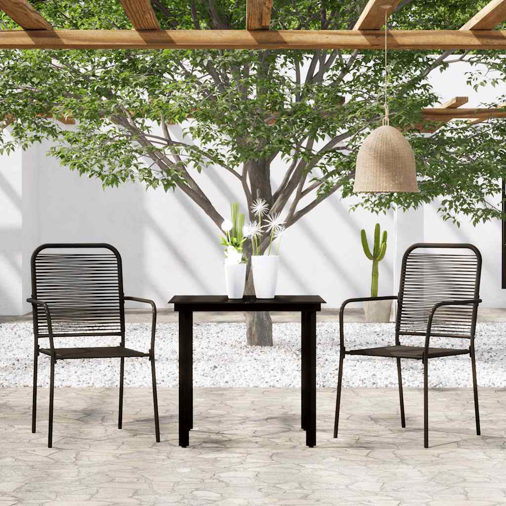 Set Mobili da Pranzo per Giardino 3 pz Nero | homemem39