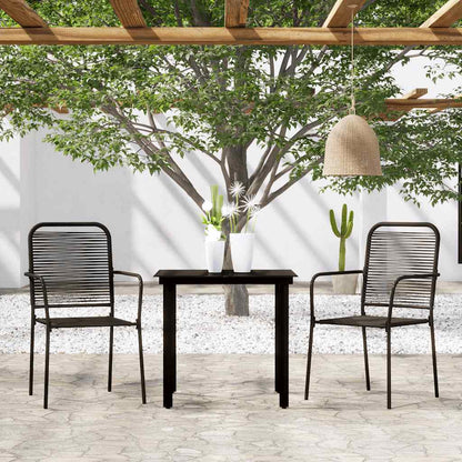 Set Mobili da Pranzo per Giardino 3 pz Nero | homemem39