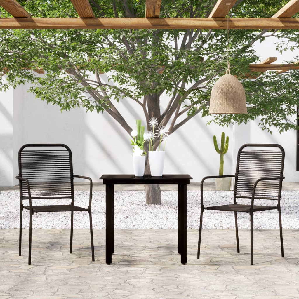 Set Mobili da Pranzo per Giardino 3 pz Nero - homemem39