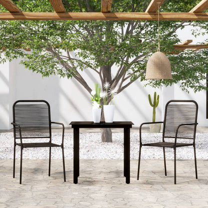 Set Mobili da Pranzo per Giardino 3 pz Nero - homemem39