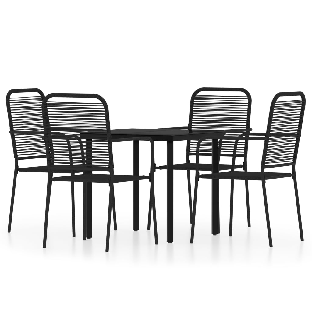 Set Mobili da Pranzo per Giardino 5 pz Nero | homemem39