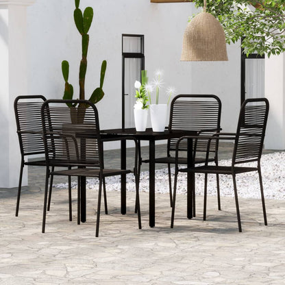 Set Mobili da Pranzo per Giardino 5 pz Nero | homemem39