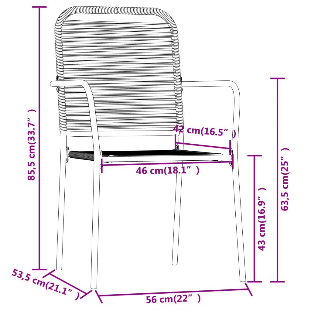 Set da Pranzo per Giardino 9 pz con Cuscini Nero | homemem39