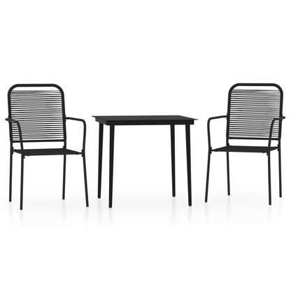 Set Mobili da Pranzo per Giardino 3 pz Nero | homemem39