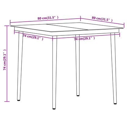 Set Mobili da Pranzo per Giardino 3 pz Nero | homemem39