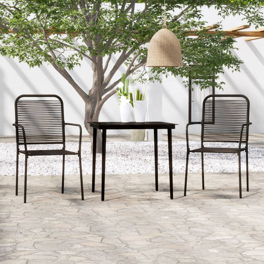 Set Mobili da Pranzo per Giardino 3 pz Nero - homemem39