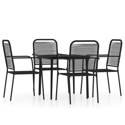 Set Mobili da Pranzo per Giardino 5 pz Nero | homemem39