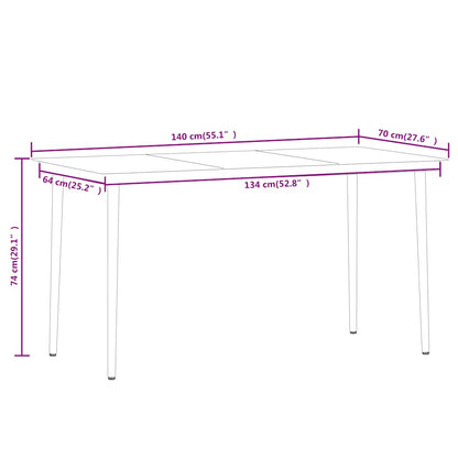 Set Mobili da Pranzo per Giardino 7 pz Nero | homemem39