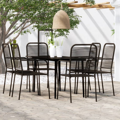 Set Mobili da Pranzo per Giardino 7 pz Nero - homemem39