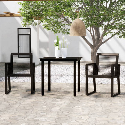 Set Mobili da Pranzo per Giardino 3 pz Nero | homemem39