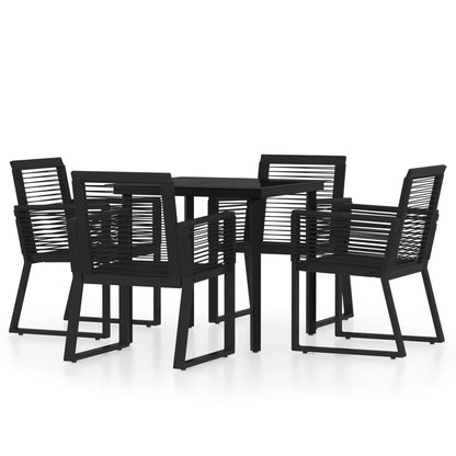 Set Mobili da Pranzo per Giardino 5 pz Nero - homemem39