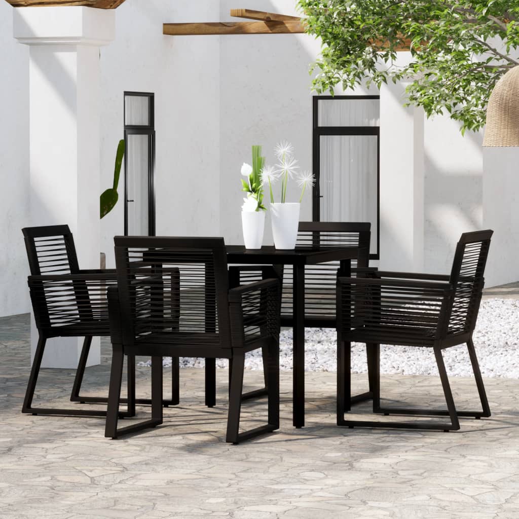 Set Mobili da Pranzo per Giardino 5 pz Nero - homemem39