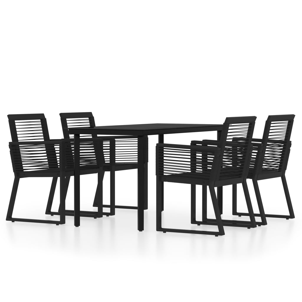 Set Mobili da Pranzo per Giardino 5 pz Nero - homemem39