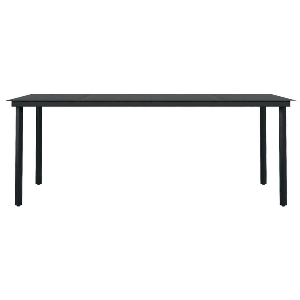Set Mobili da Pranzo per Giardino 7 pz Nero | homemem39