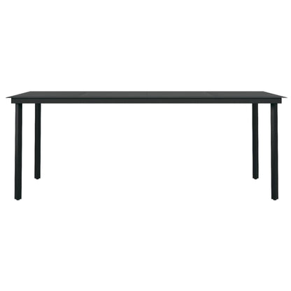 Set Mobili da Pranzo per Giardino 7 pz Nero | homemem39