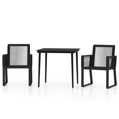 Set Mobili da Pranzo per Giardino 3 pz Nero | homemem39