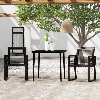 Set Mobili da Pranzo per Giardino 3 pz Nero | homemem39