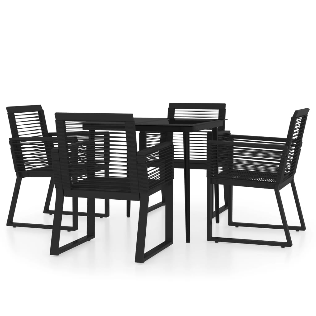 Set Mobili da Pranzo per Giardino 5 pz Nero - homemem39