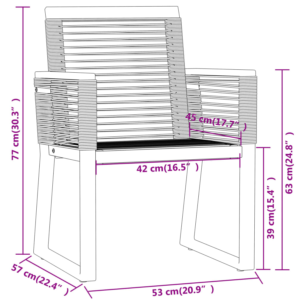 Set Mobili da Pranzo per Giardino 5 pz Nero | homemem39
