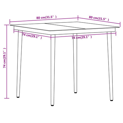 Set Mobili da Pranzo per Giardino 5 pz Nero | homemem39