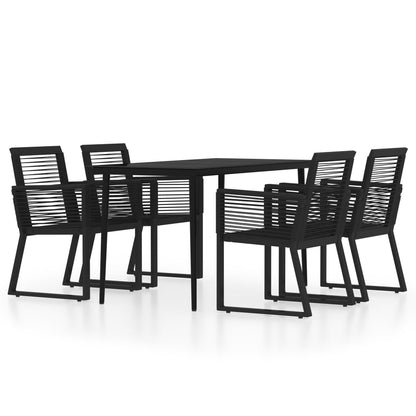 Set Mobili da Pranzo per Giardino 5 pz Nero - homemem39