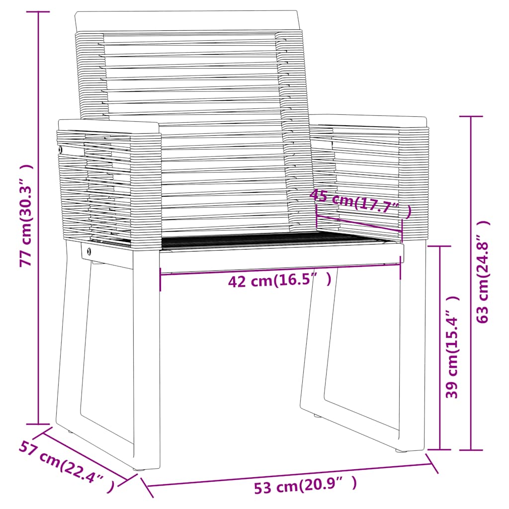 Set Mobili da Pranzo per Giardino 7 pz Nero | homemem39